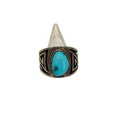 インディアンジュエリー INDIAN JEWELRY STERLING 刻印 ターコイズ デザイン リング メンズ  17号